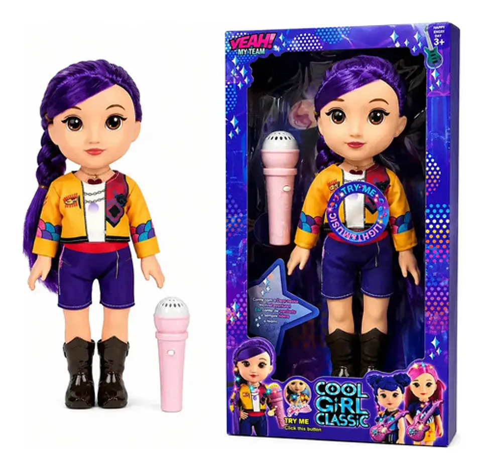 Muñeca K-pop 32cm Cabello Color Musica Instrumento Musical 1