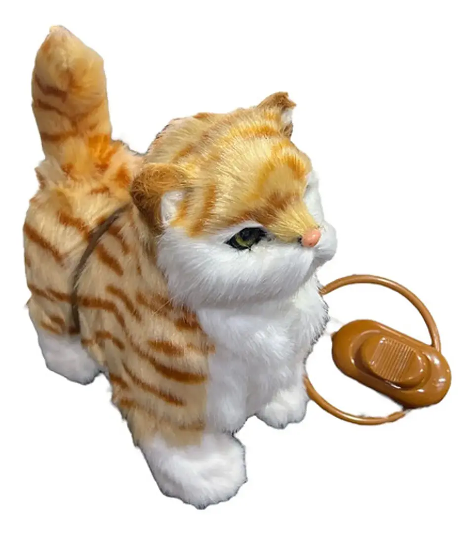 Gato Peluche Interactivo Sonido Control Correa Juguete Niños 12