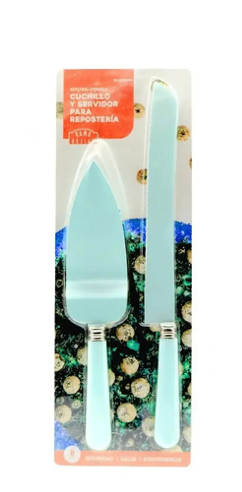 Juego Cuchillo Y Espátula Para Torta Acero Reposteria Cocina Gris 1