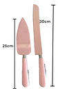 Juego Cuchillo Y Espátula Para Torta Acero Reposteria Cocina Gris - Miniatura 3