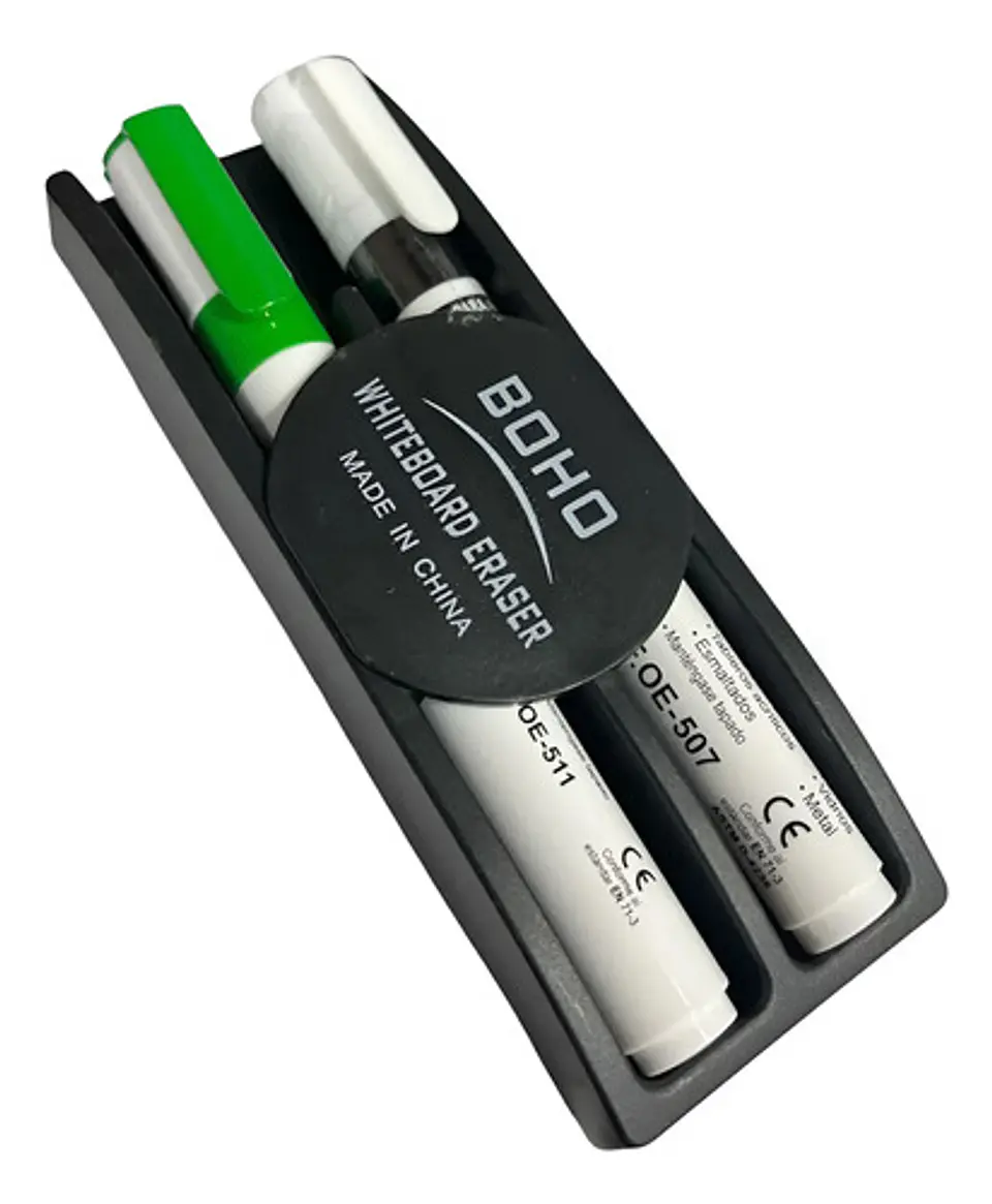 Borrador De Tablero Pizarra Magnetico +2 Marcadores Offi 1