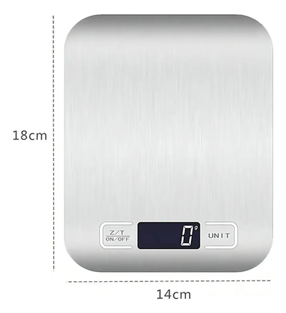 Balanza Gramera Digital De Cocina 5000 Gramos 5 Kilos Tara Capacidad Máxima 5 G Color Plata 3