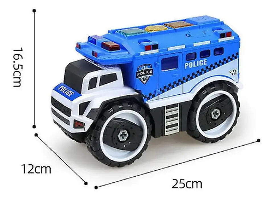 Policía Didactico Camion Desarmable Steam Luces Sonido Carro 3