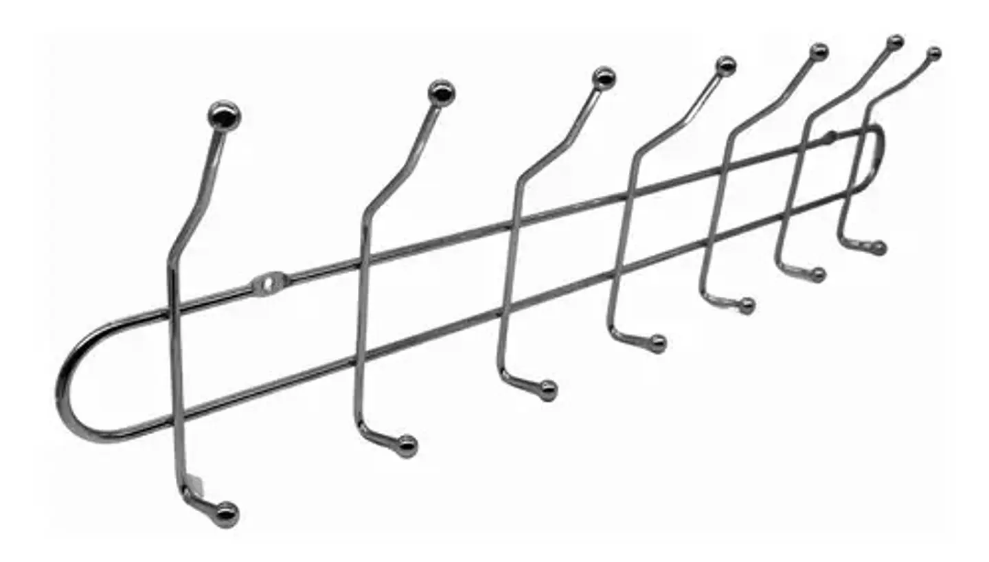 Soporte Perchero Metálico Para Pared De 7 Ganchos 3033563 Color Gris 1