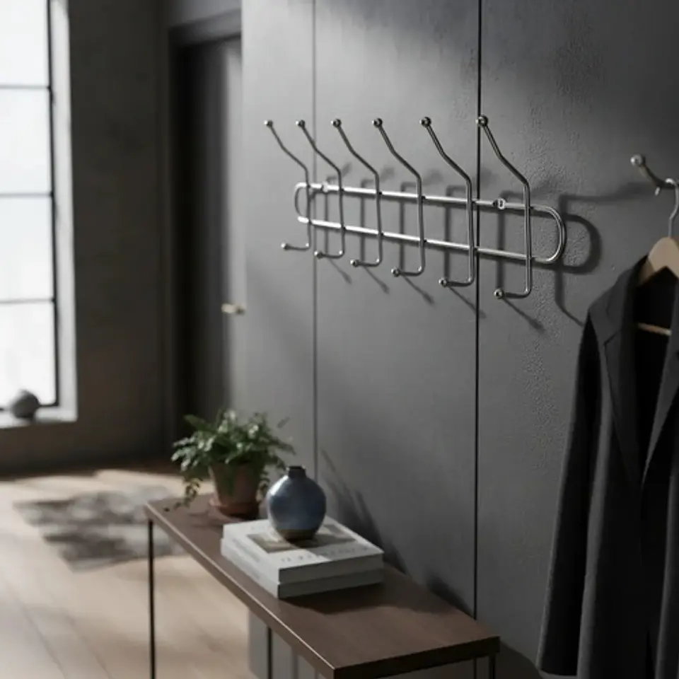 Soporte Perchero Metálico Para Pared De 7 Ganchos 3033563 1