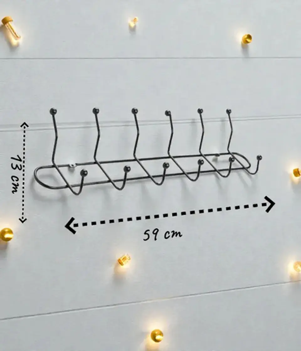 Soporte Perchero Metálico Para Pared De 7 Ganchos 3033563 8