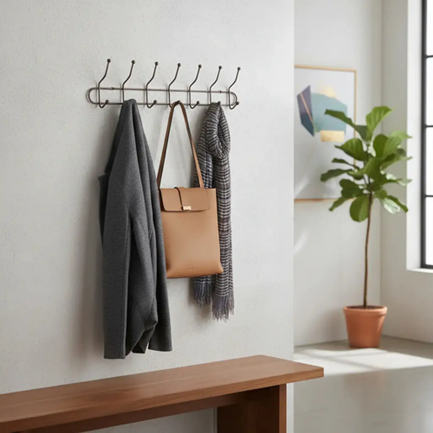 Soporte Perchero Metálico Para Pared De 7 Ganchos 3033563 12