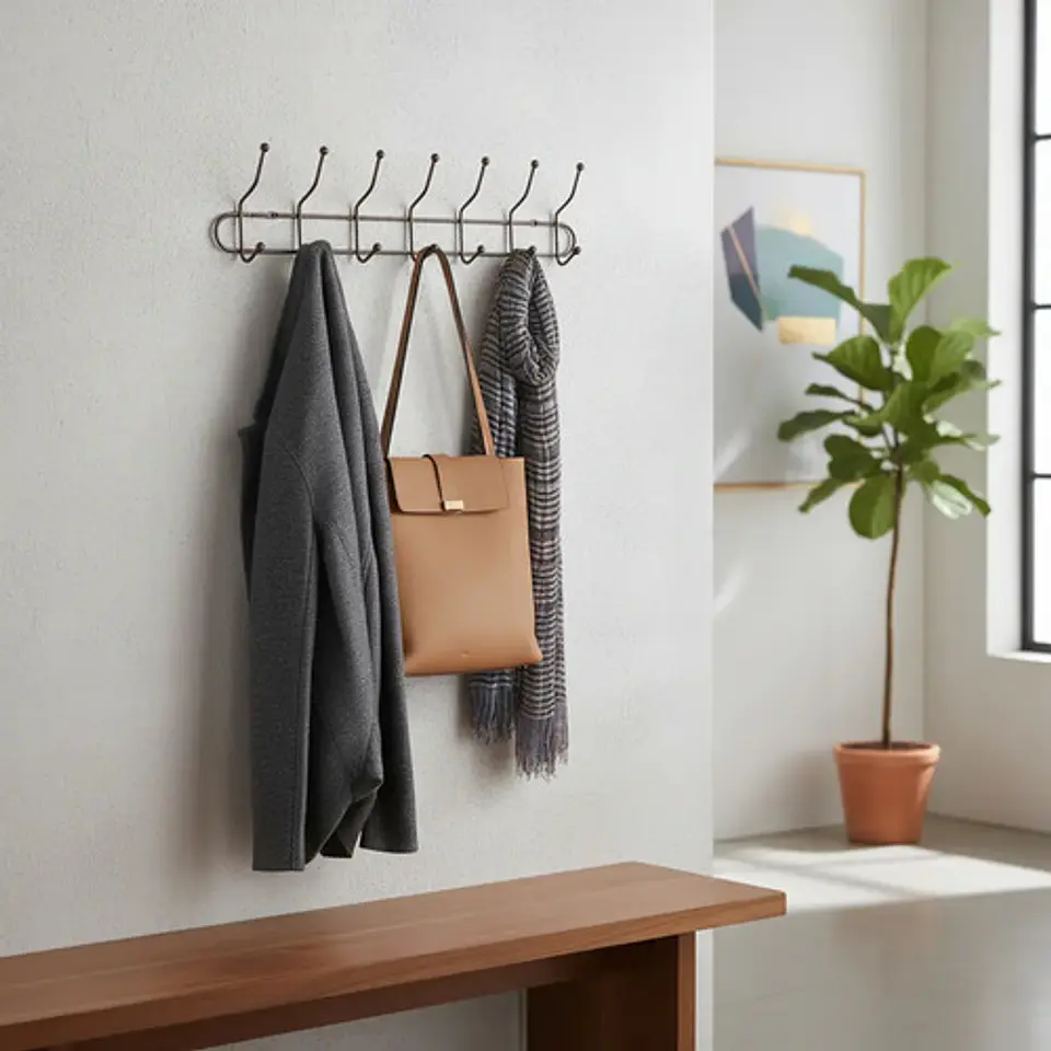 Soporte Perchero Metálico Para Pared De 7 Ganchos 3033563 12