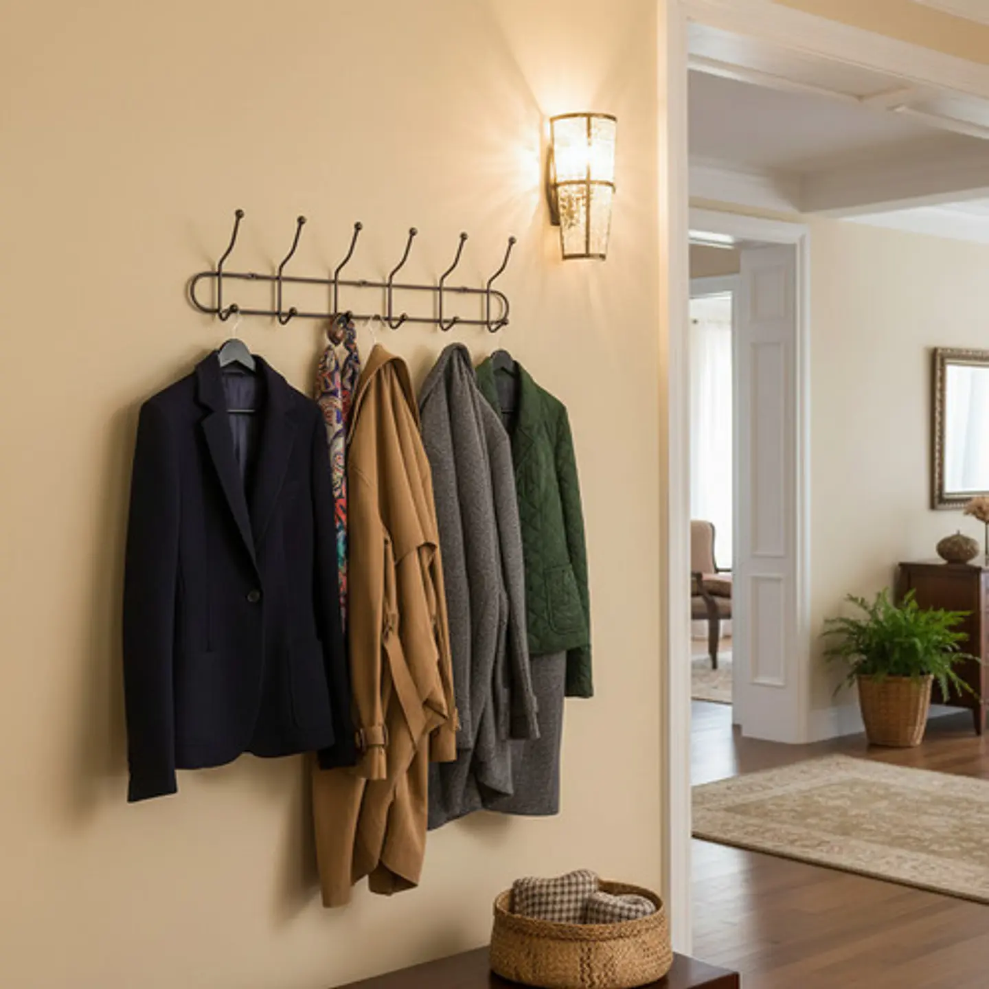 Soporte Perchero Metálico Para Pared De 7 Ganchos 3033563 13