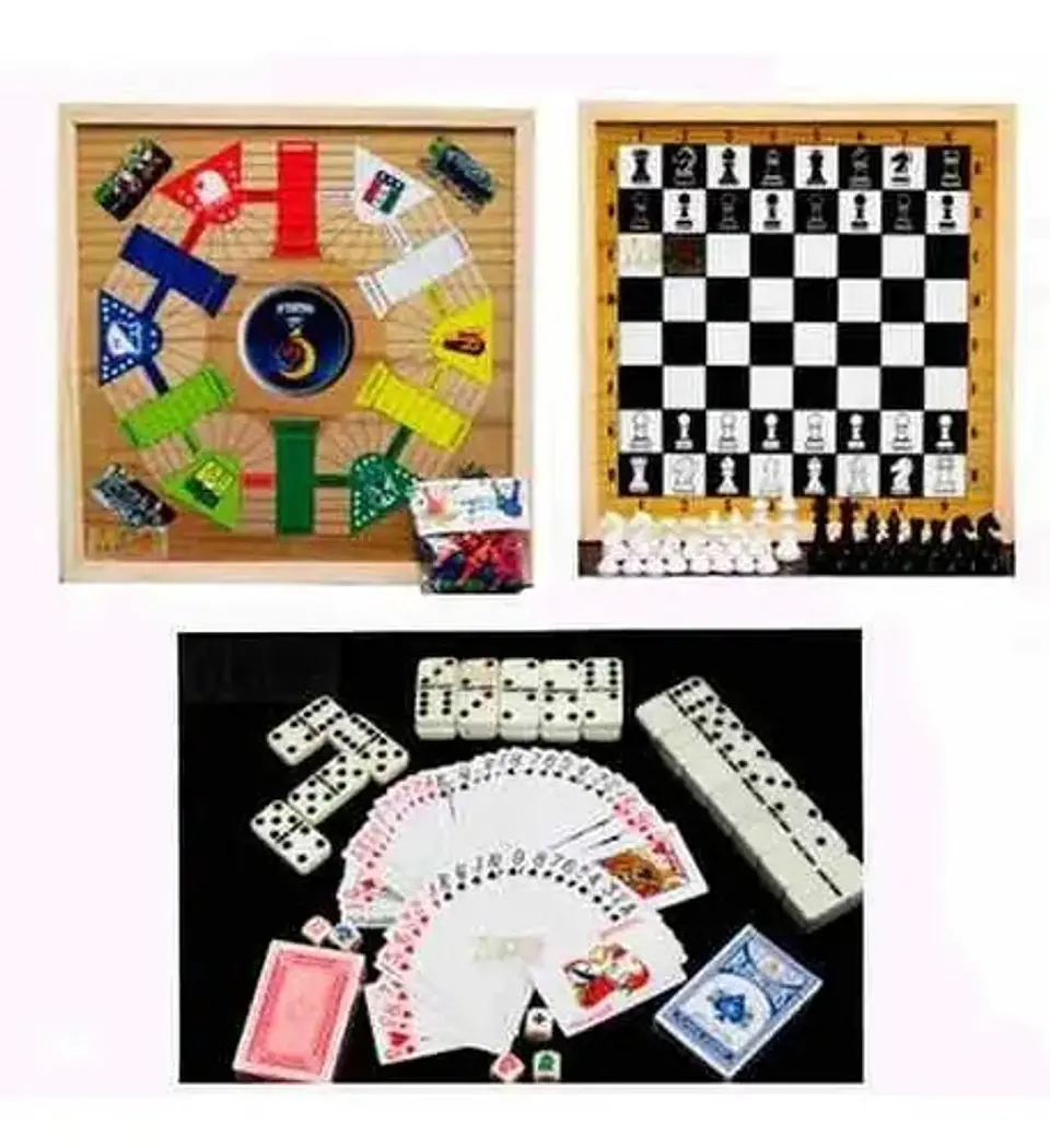 Set Juegos Parqués 6 Puestos, Ajedrez Poker Domino Dados X5 1
