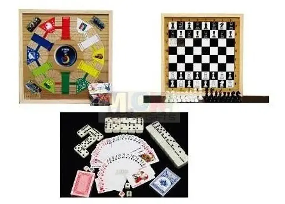 Set Juegos Parqués 6 Puestos, Ajedrez Poker Domino Dados X5 3