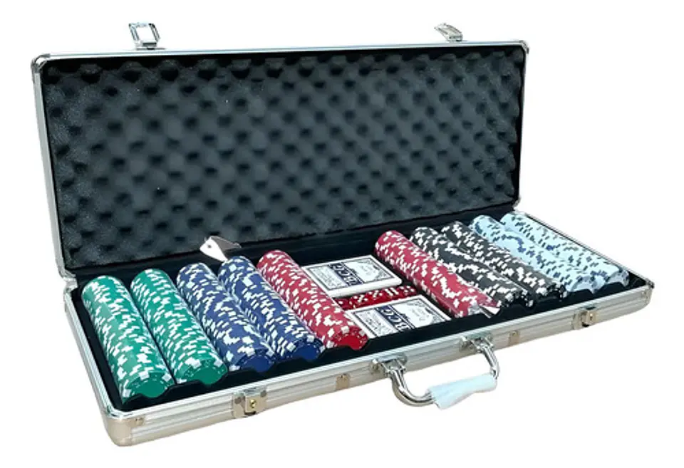 Poker Lujo Maletín Casino 500 Fichas Numerada Holografica 1