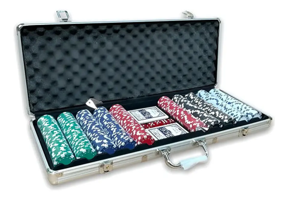 Poker Lujo Maletín Casino 500 Fichas Numerada Holografica 3