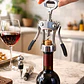 Kit Sacacorchos Vino Destapador Con Tapón Y Vertedor Metálic Plateado - Miniatura 3