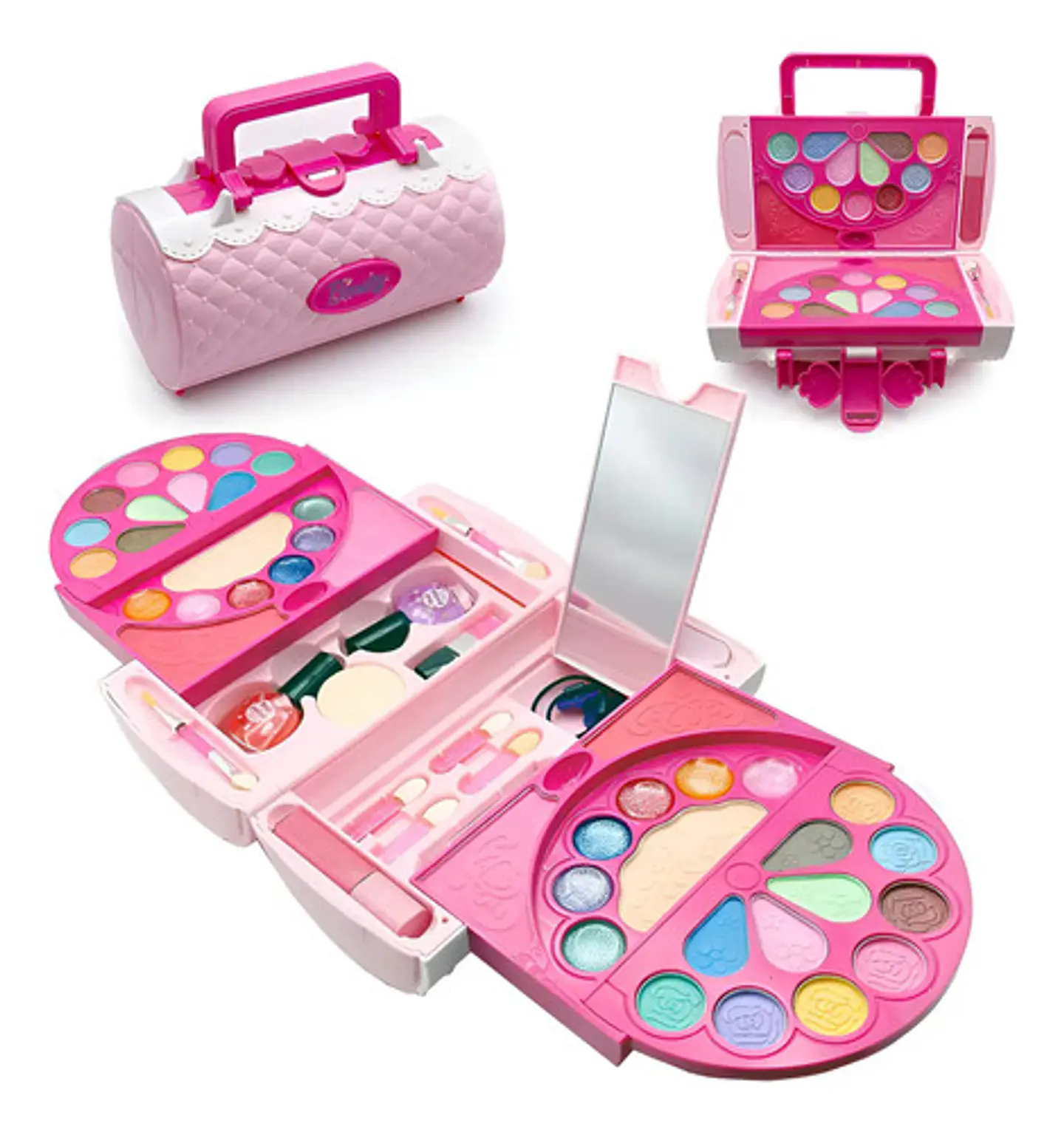Estuche De Maquillaje Macrooutlet Con Espejo Y Brochas Para Niñas Desde 3 Años 1