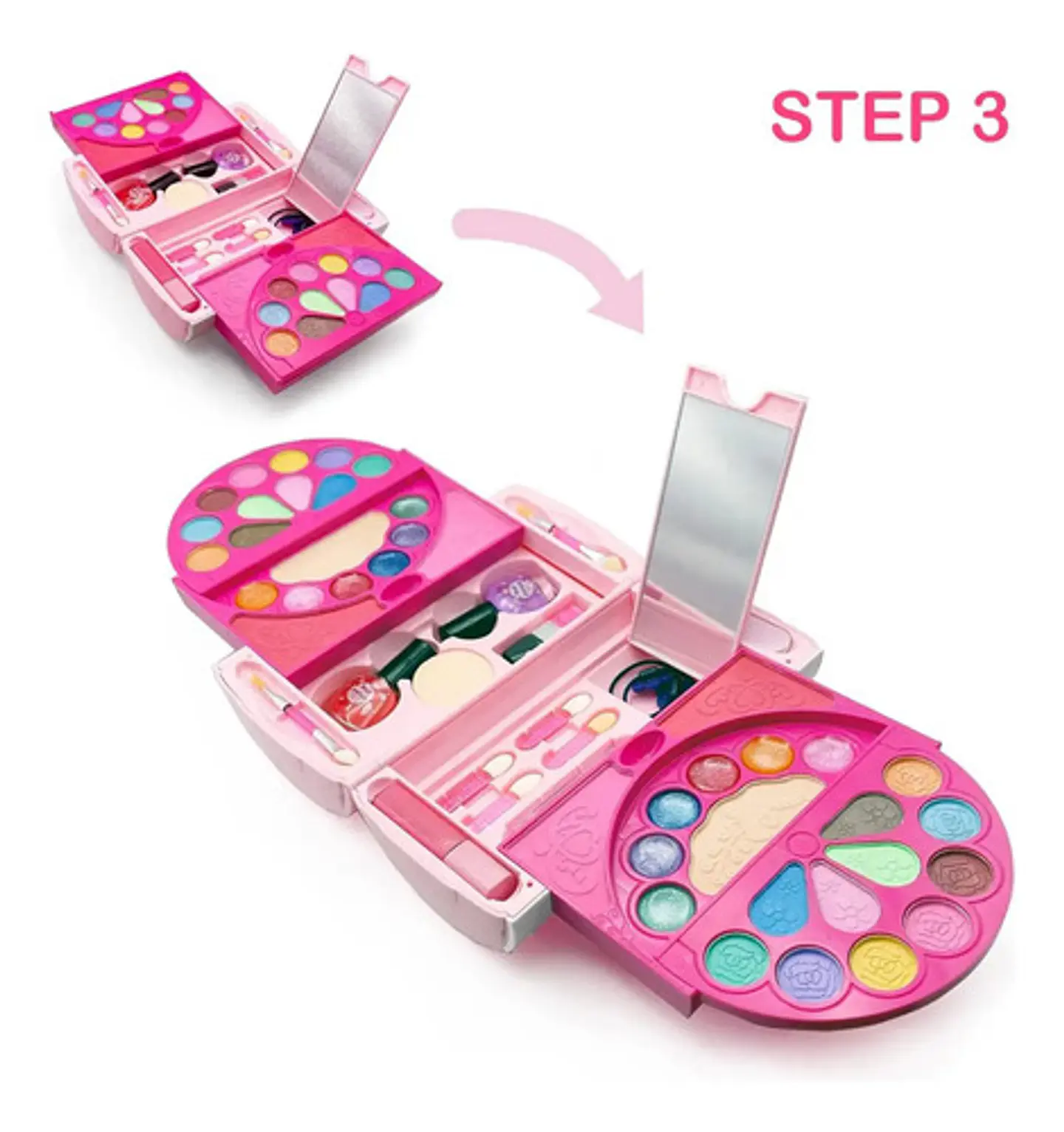 Estuche De Maquillaje Macrooutlet Con Espejo Y Brochas Para Niñas Desde 3 Años 6