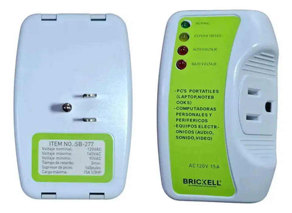 Protector De Voltaje Brickell Sb-277 Electrodomésticos 15a 1