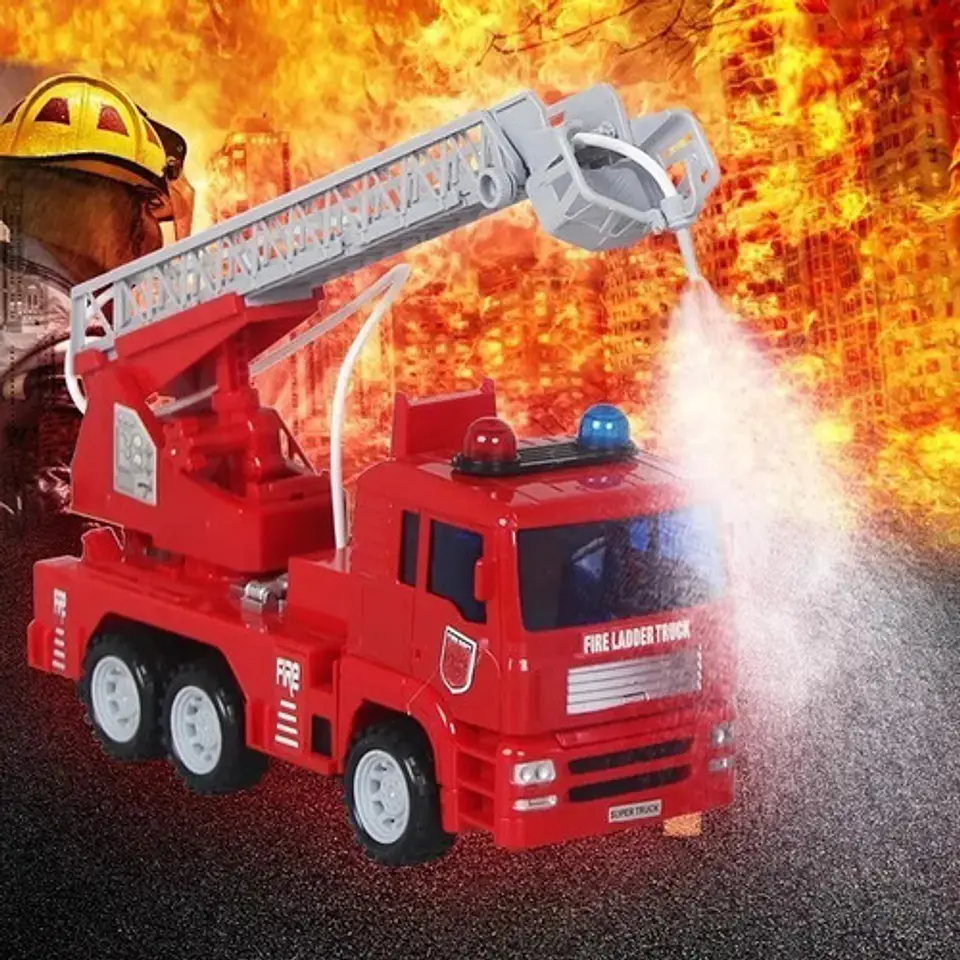 Carro De Bombero Juguete Para Niños Ref:661-8 Color Rojo 5