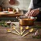 Set X6 Cucharas De Postre Doradas Metálicas Diseño Elegante - Miniatura 2