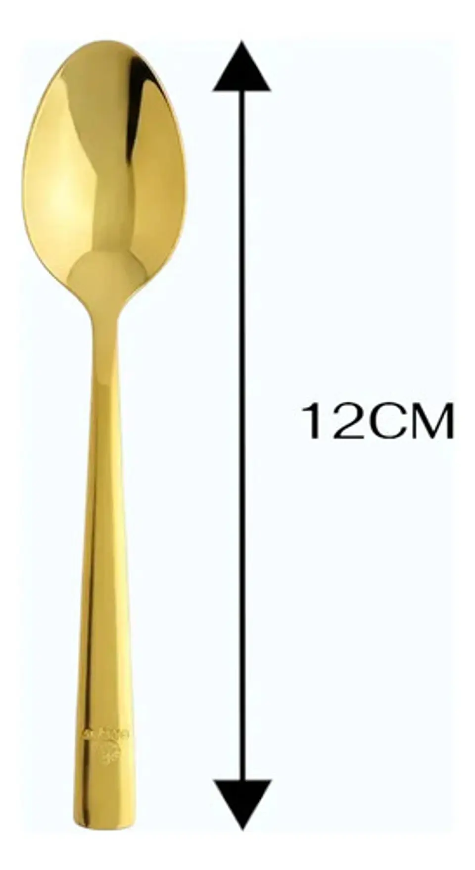 Set X6 Cucharas De Postre Doradas Metálicas Diseño Elegante 5