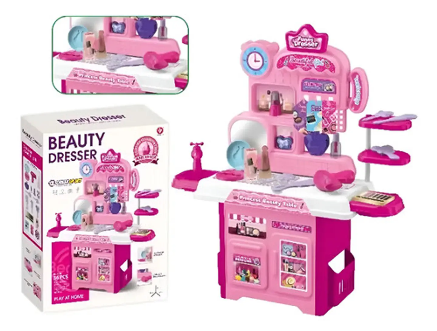 Set De Tocador Didactico Portatil Para Niñas 36 Piezas 1
