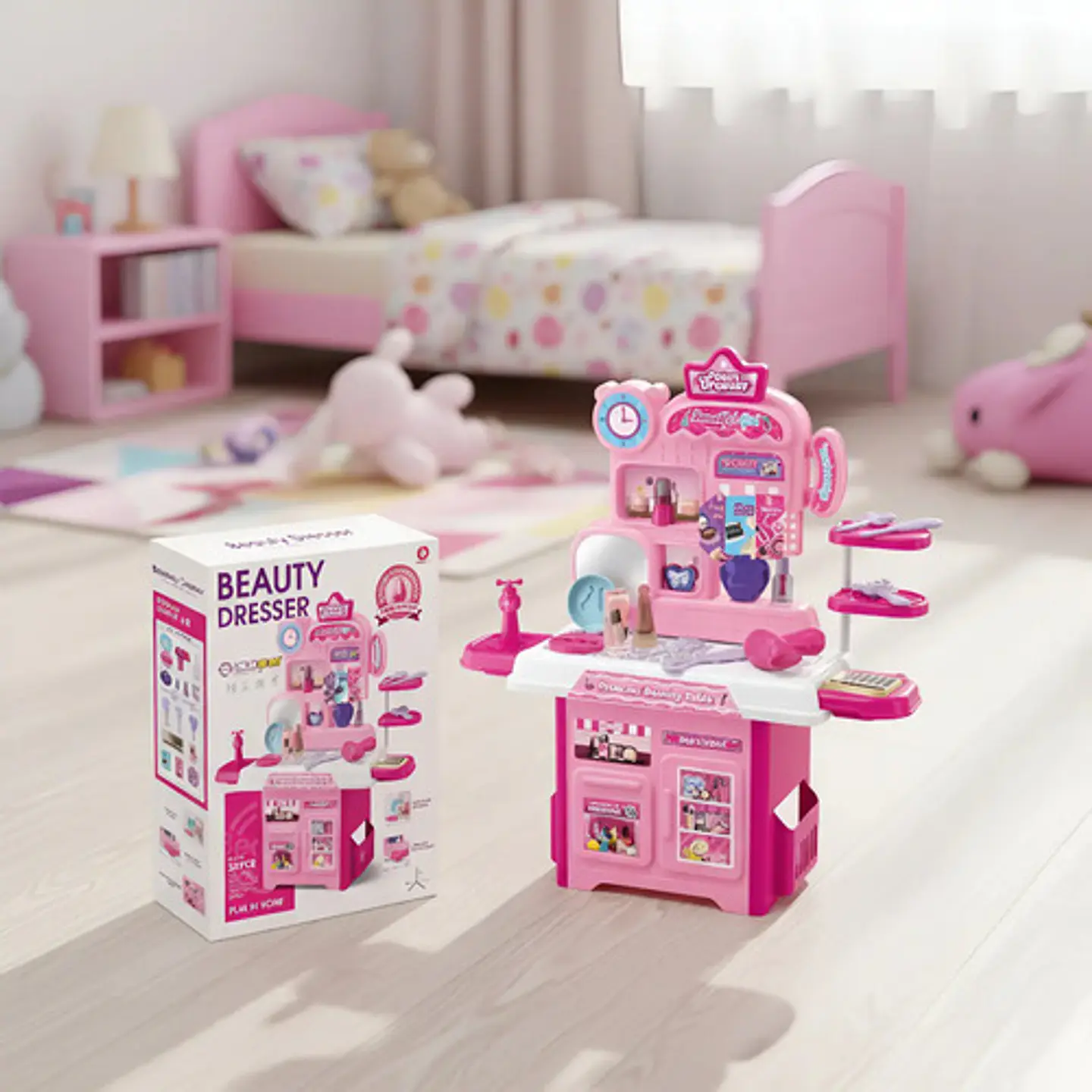 Set De Tocador Didactico Portatil Para Niñas 36 Piezas 2