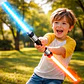 Espadas Espada Guardianes Del Espacio Niños Juguetes Sonido Azul Y Rojo Azul/rojo - Miniatura 3