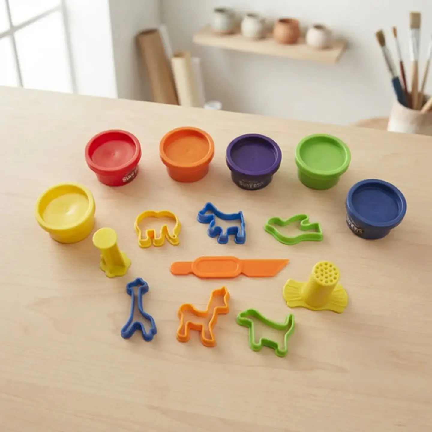 Set De Plastilina Infantil 6 Colores Con Moldes De Animales 2