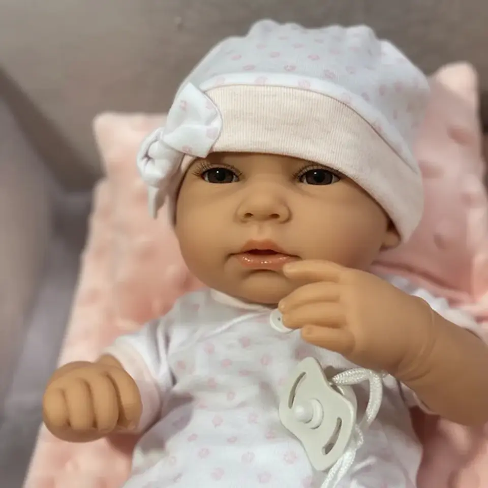 Muñeca Bebé Reborn Niña Cobija Ropa Chupete Rigida 38cm 4
