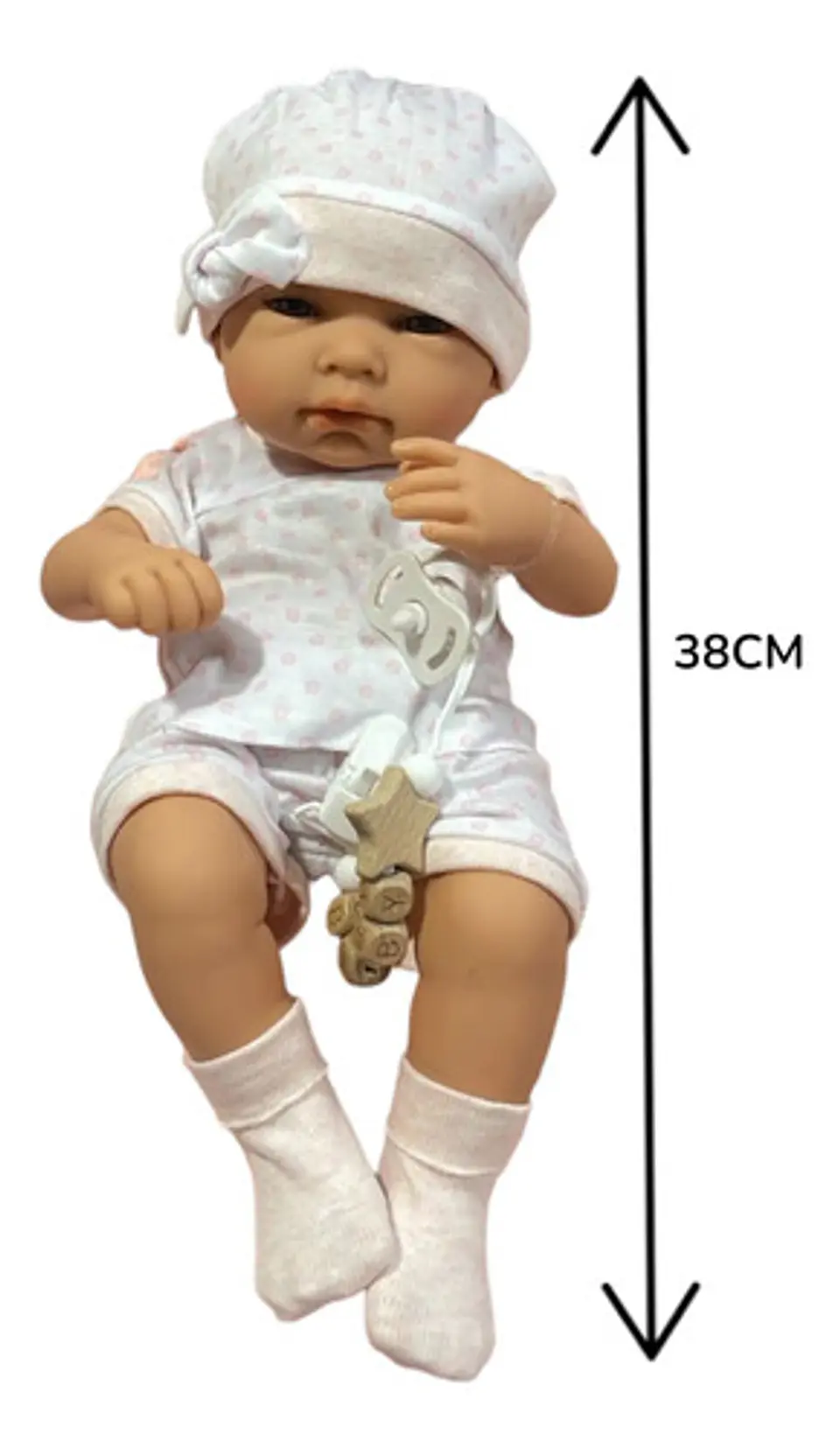 Muñeca Bebé Reborn Niña Cobija Ropa Chupete Rigida 38cm 6