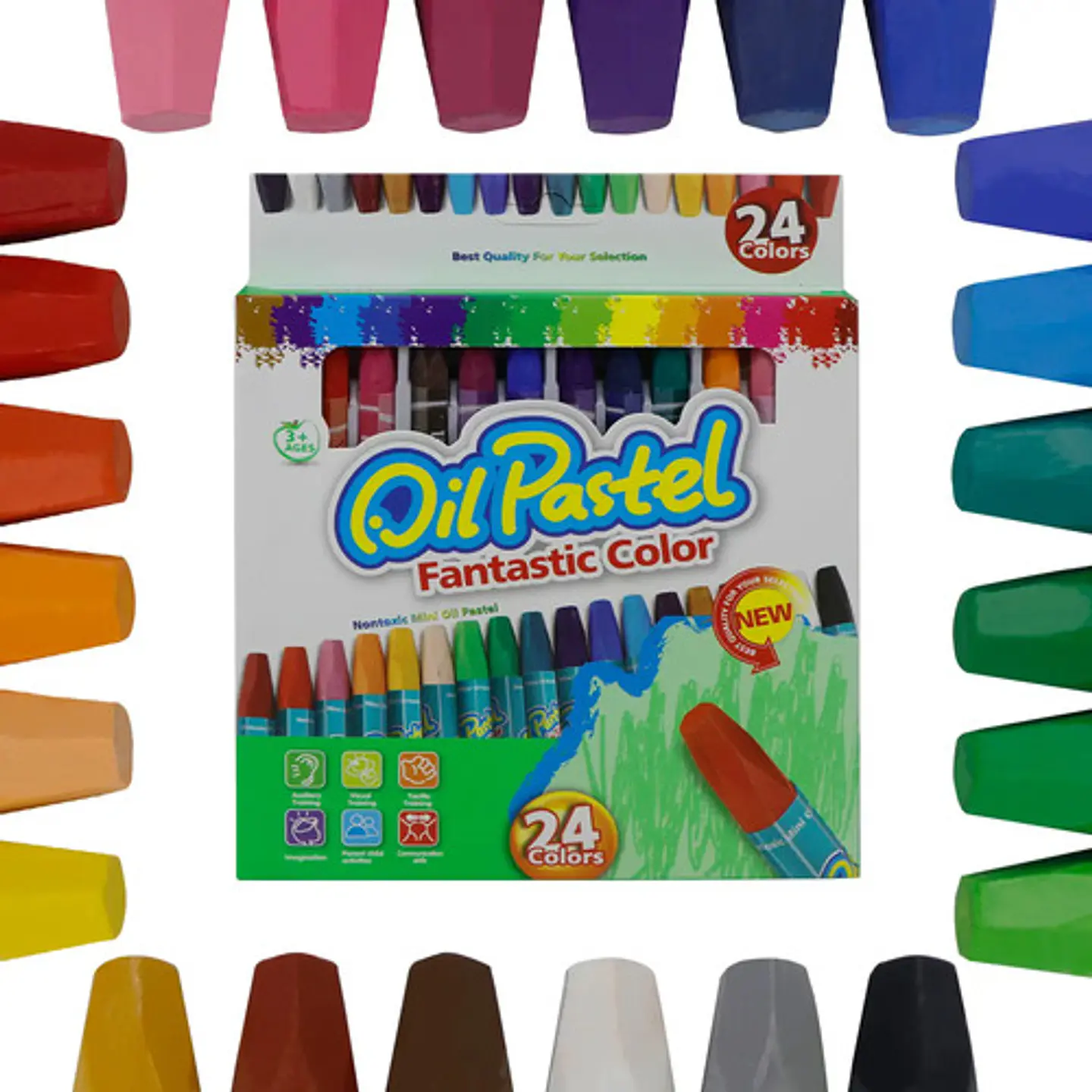 24 Piezas Crayones Pastel Al Óleo Para Dibujo Artístico 2