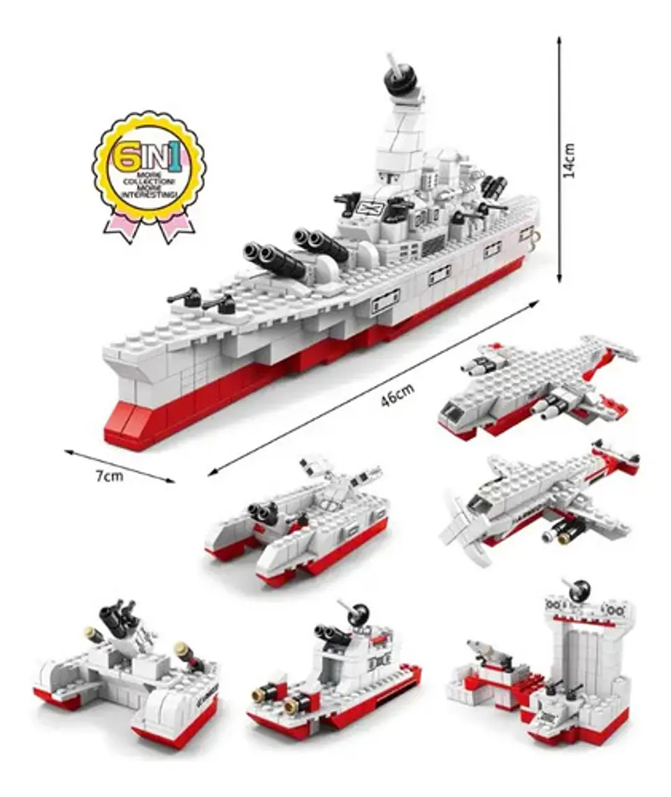 Bloques Carro Marina Armar 1000pcs 6 En 1 Armatodo Fichas 2