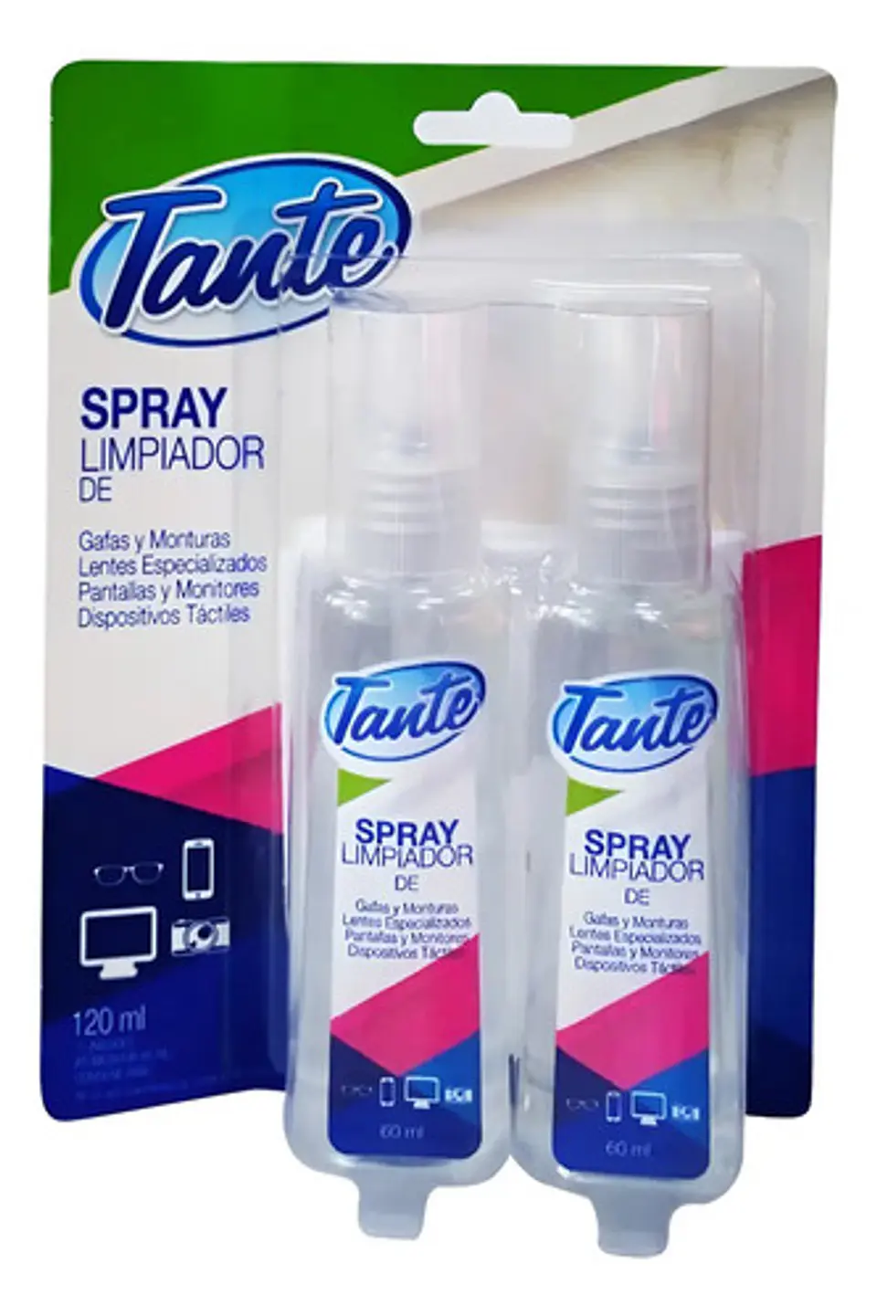 Spray X2 120ml Tante Limpiador De Gafas Pantallas Celulares  1