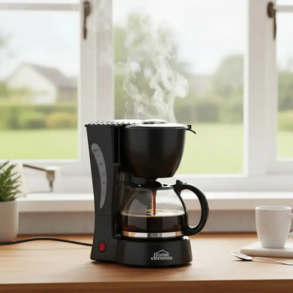 Cafetera Eléctrica Vidrio 6 Tazas Café Home Elements He7025 1