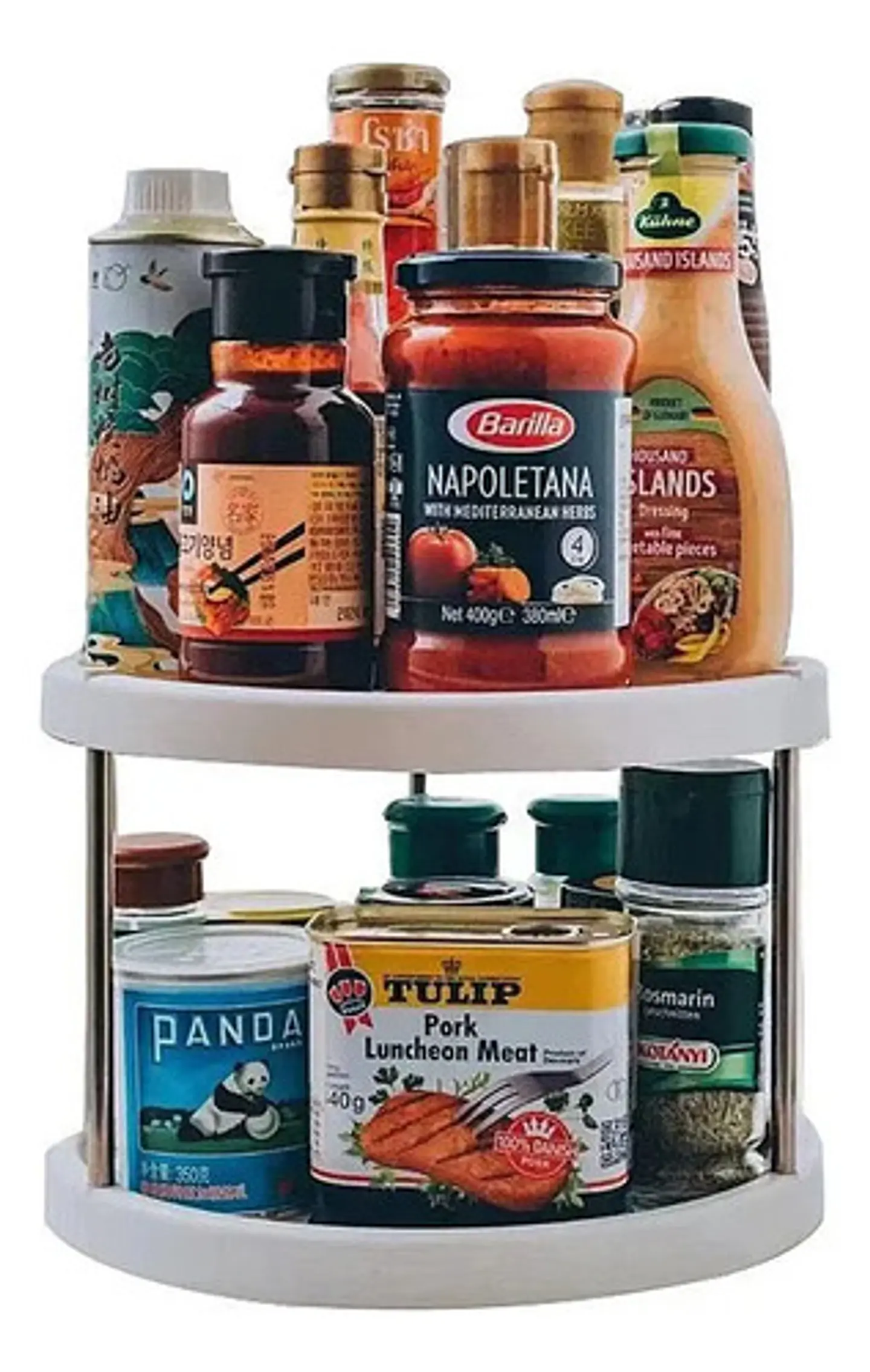 Organizador Estante Especiero Giratorio De 2 Niveles Cocina 1