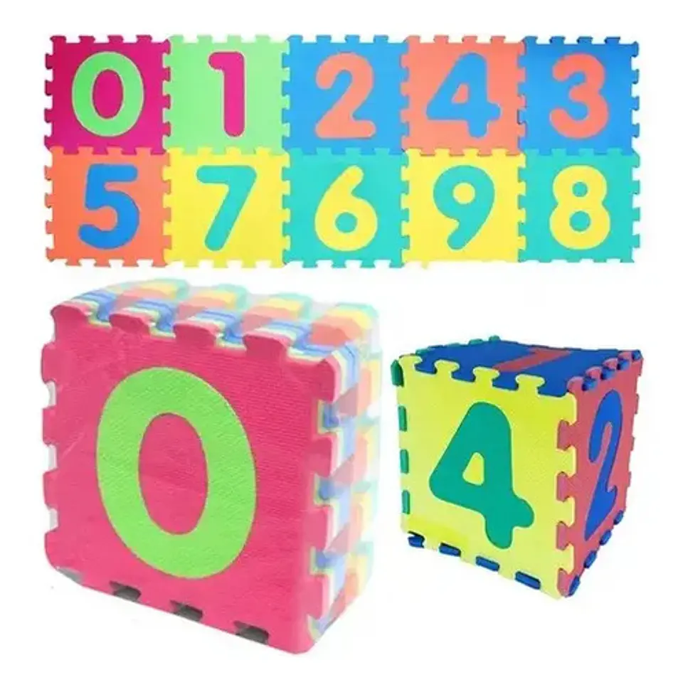 Tapete Foamy Bebé Didactico Armable Numeros 10pcs Pastel 1