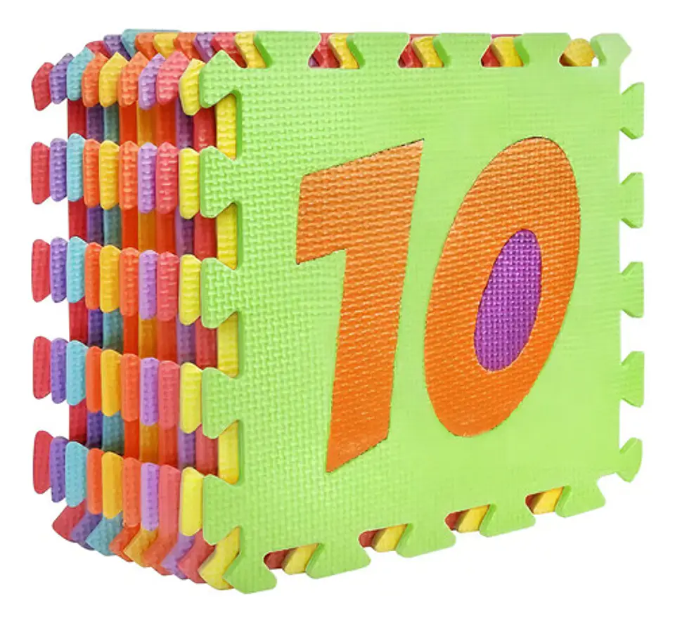 Tapete Foamy Bebé Didactico Armable Numeros 10pcs Pastel 3
