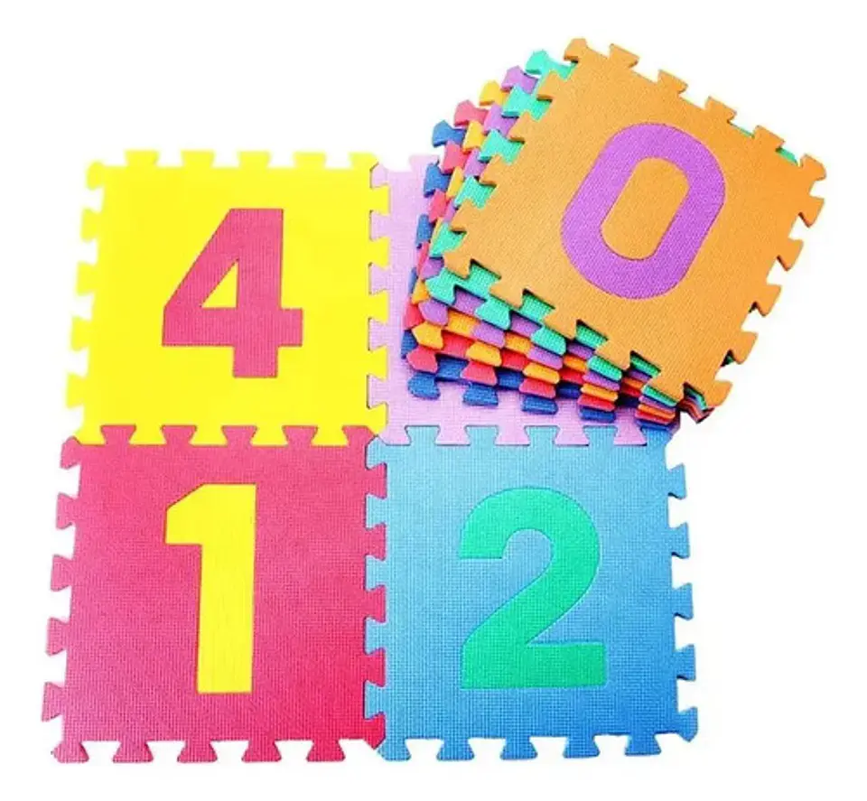 Tapete Foamy Bebé Didactico Armable Numeros 10pcs Pastel 5