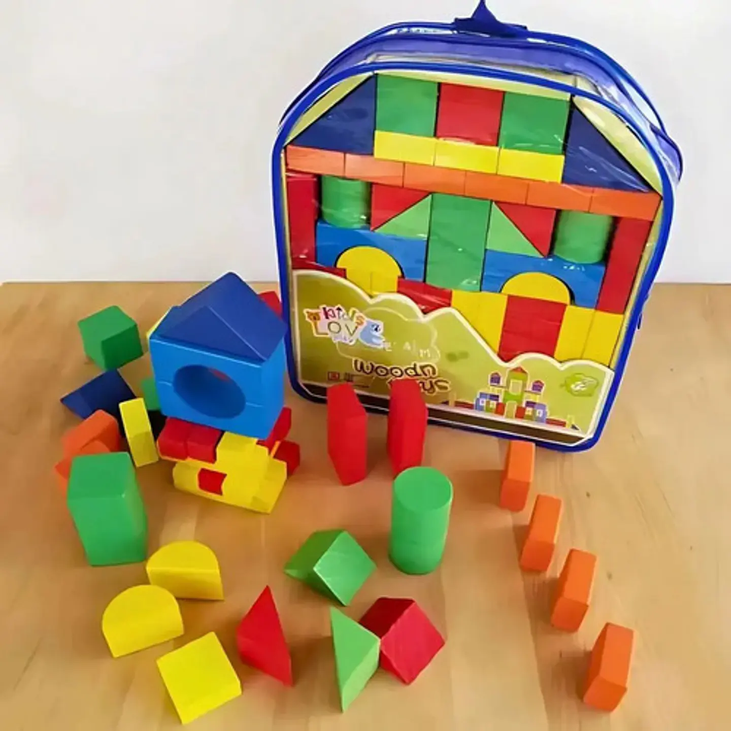 Maletin Didactico Madera Maleta Cubos Figuras Logicos Bloque Color Naranja 3