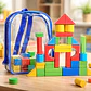 Maletin Didactico Madera Maleta Cubos Figuras Logicos Bloque Color Naranja - Miniatura 4