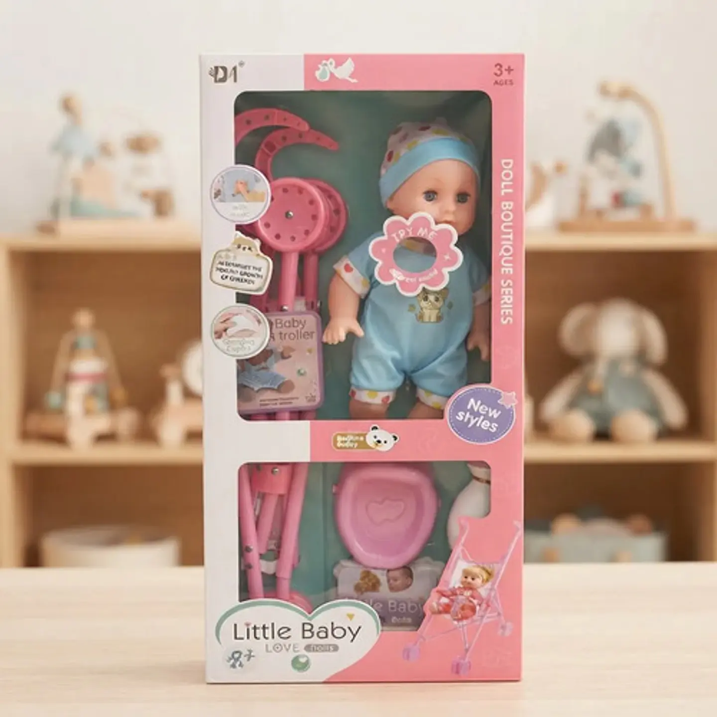 Muñeca Bebé Chichi Con Coche Biberón Pañal Y Vasinilla Niña 6