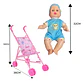 Muñeca Bebé Chichi Con Coche Biberón Pañal Y Vasinilla Niña - Miniatura 7