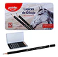 Lápices De Dibujo Grafito Graduados 9b-h Caja Metálica Pointer X12 - Miniatura 3