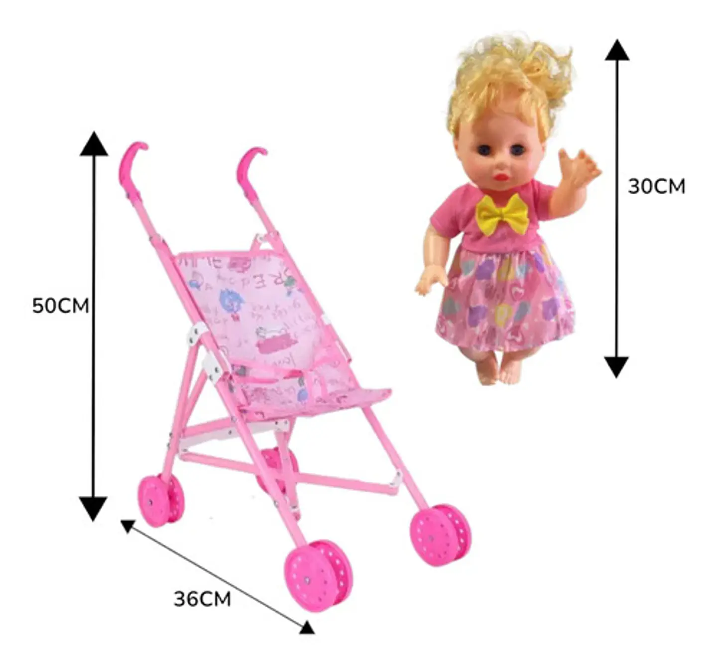 Muñeca Bebé Chichi Con Coche Biberón Pañal Y Vasinilla Niña 7