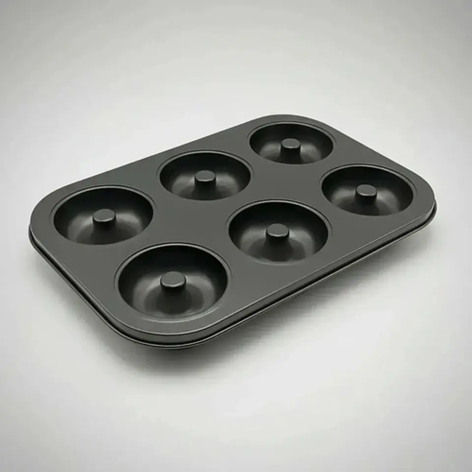 Molde Charola Para 6 Donas Repostería 6.5cm Color Negro 4