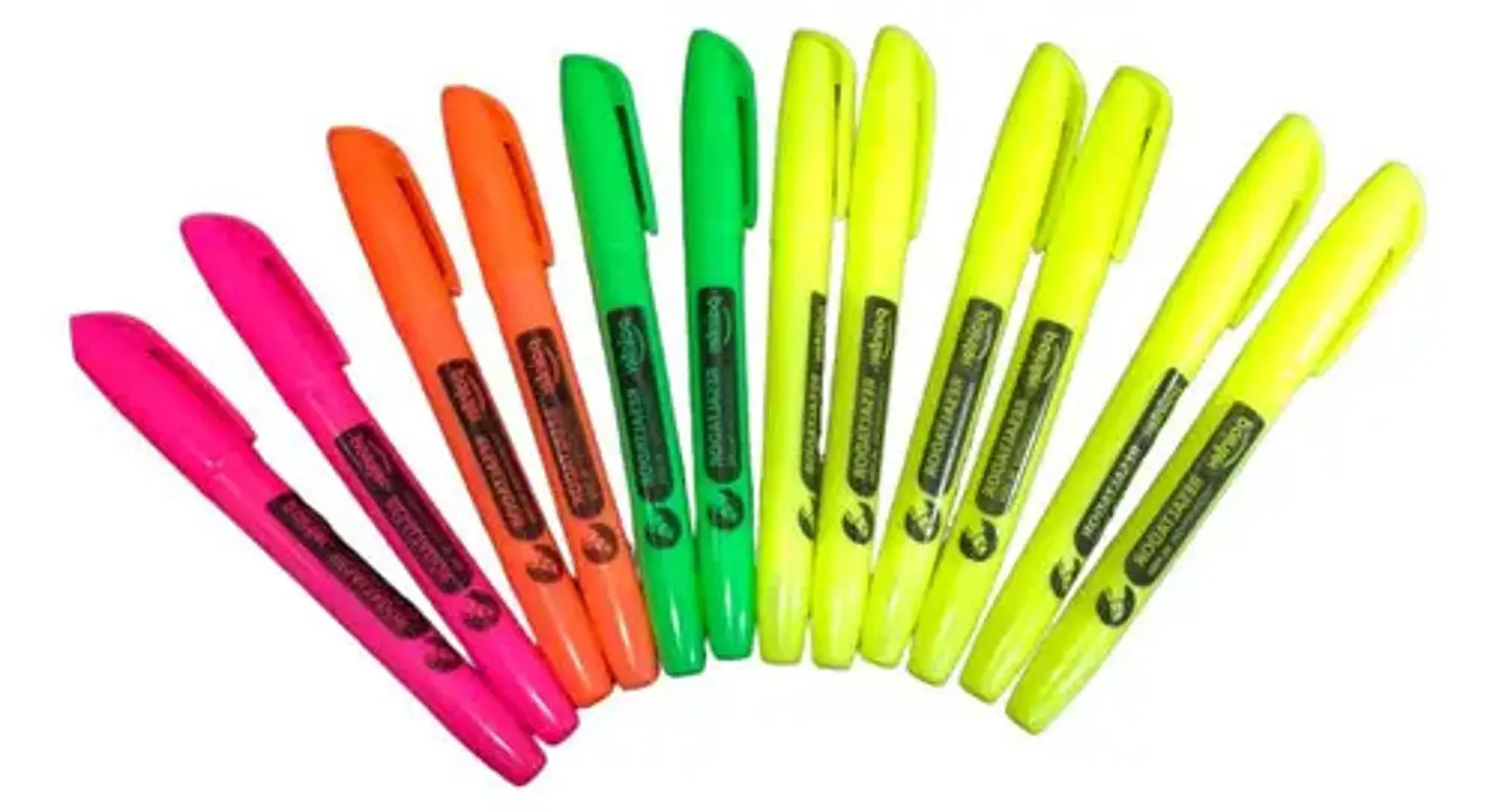 Marcador Resaltador Delgado Pointer 4 Colores Caja 12 Unidades Tinta Agua 3