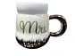 Set 1 Pocillos Tazas Regalo Boda Pareja Ceramica Mugs Espejo - Miniatura 1