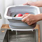 Tabla Picar Escurridor Plegable 3 En 1 Cocina Multifunción Silicona Antideslizante Rebatible Cortar Lavar Verduras Frutas Compacta Pileta Bacha Camping Portátil Resistente Gris - Miniatura 4