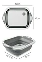 Tabla Picar Escurridor Plegable 3 En 1 Cocina Multifunción Silicona Antideslizante Rebatible Cortar Lavar Verduras Frutas Compacta Pileta Bacha Camping Portátil Resistente Gris - Miniatura 10