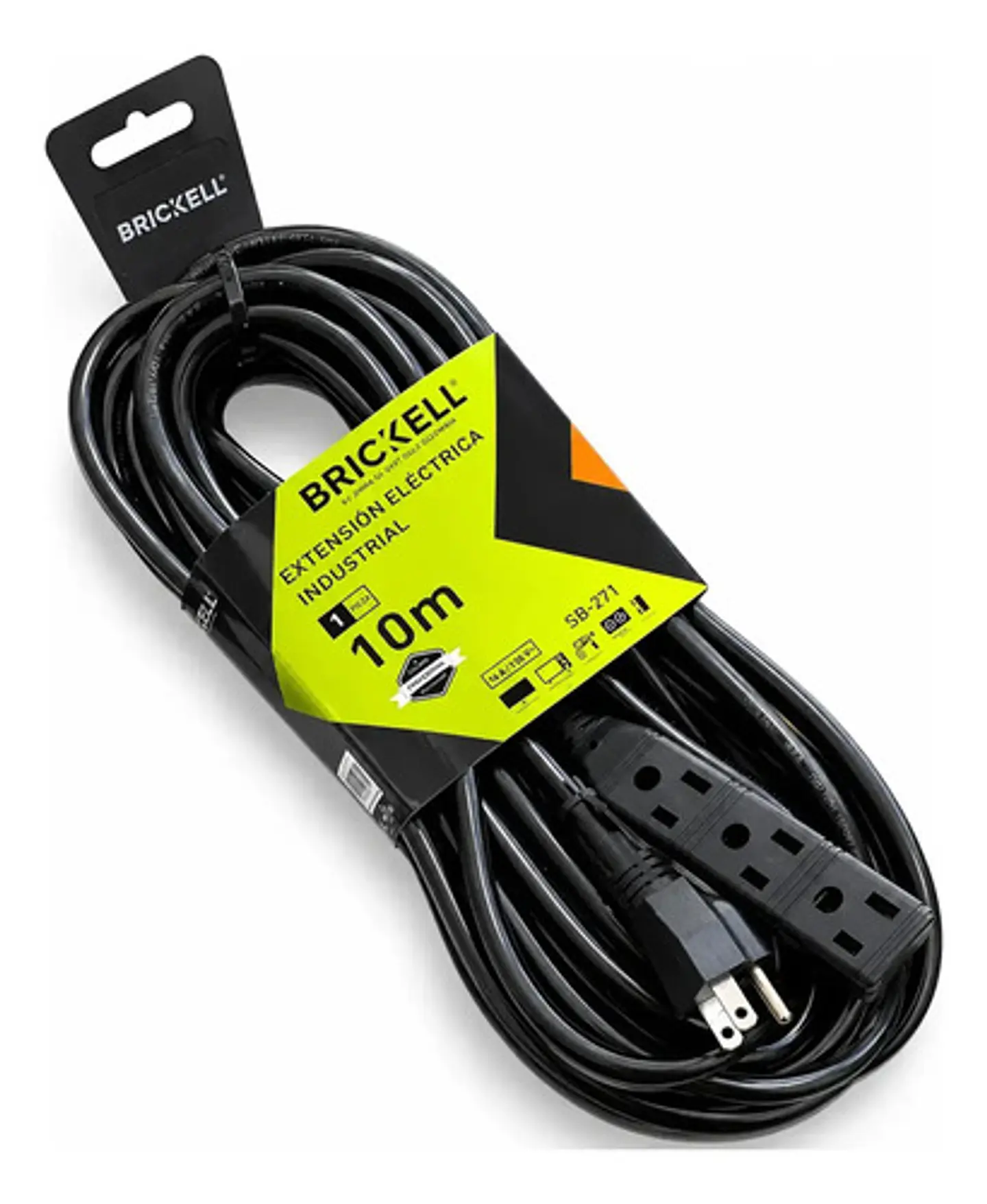 Extensión Eléctrica Industrial Brickell Sb-271 Negra 10m 1